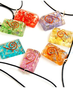 Rectangle Onyx Chakra Orgone Pendant Set With Cord