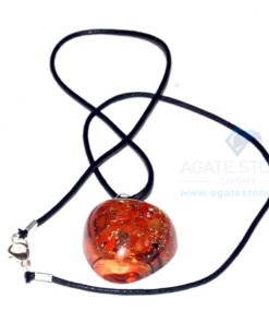 Red Jasper Orgone Heart Pendant With Cord