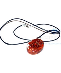 Red Jasper Orgone Oval Pendant With Cord