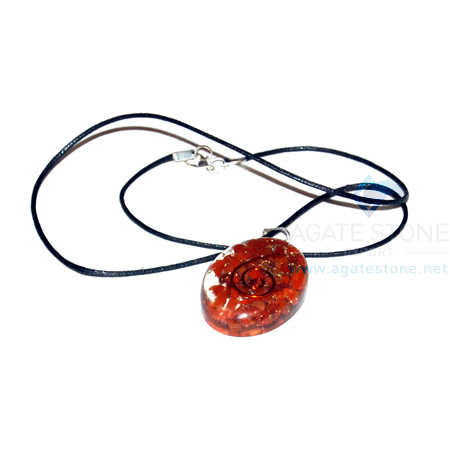 Red Jasper Orgone Oval Pendant With Cord Red Jasper Orgone Oval Pendant With Cord