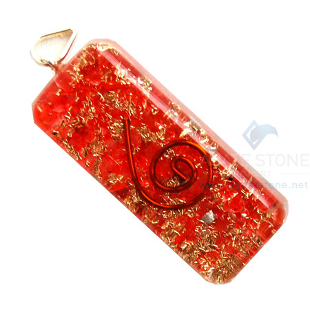 Red Onyx Orgone Long Rectangle Pendant Red Onyx Orgone Long Rectangle Pendant