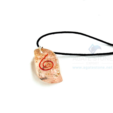 Rose Quartz Orgone Eye Pendant With Cord Rose Quartz Orgone Eye Pendant With Cord