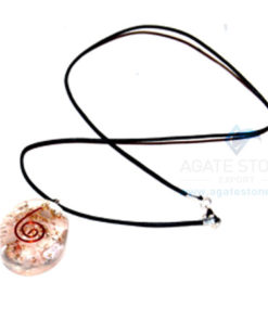 Rose Quartz Orgone Oval Pendant With Cord