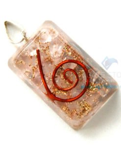Rose Quartz Orgone Rectangle Pendant