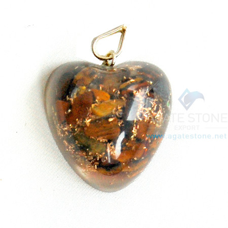 Tiger Eye Orgone Heart Pendant Tiger Eye Orgone Heart Pendant