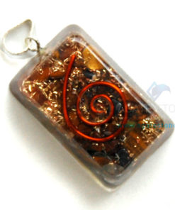 Tiger Eye Orgone Rectangle Pendant