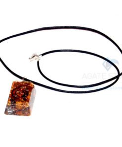 Tiger Eye Orgone Rectangle Pendant With Cord