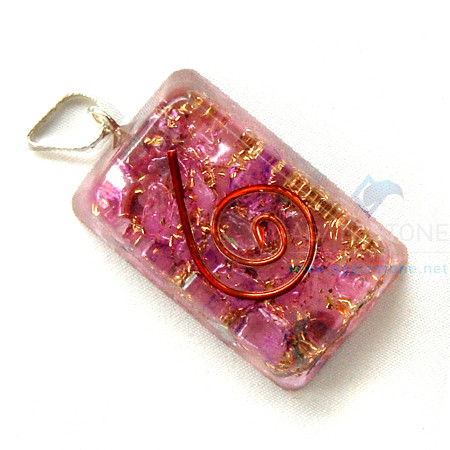 Violet Onyx Orgone Retangle Pendant Violet Onyx Orgone Retangle Pendant