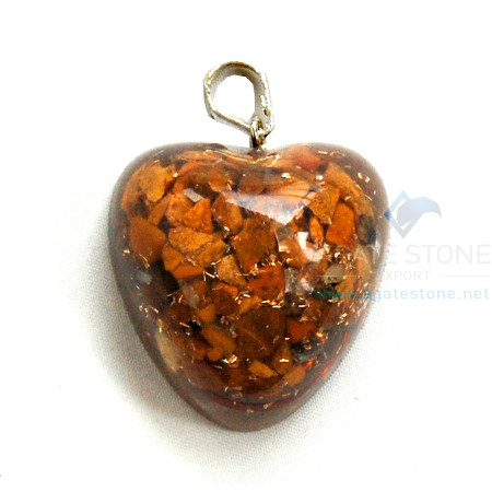 Yellow Jasper Orgone Heart Pendant Yellow Jasper Orgone Heart Pendant