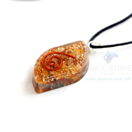 Yellow jasper Orgone Eye Pendant With Cord Yellow jasper Orgone Eye Pendant With Cord