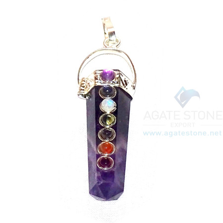 Amethyst 7 Chakras Bridge Pendant Amethyst 7 Chakras Bridge Pendant