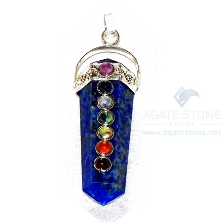 Lapis Lazuli 7 Chakras Bridge Pendant Lapis Lazuli 7 Chakras Bridge Pendant