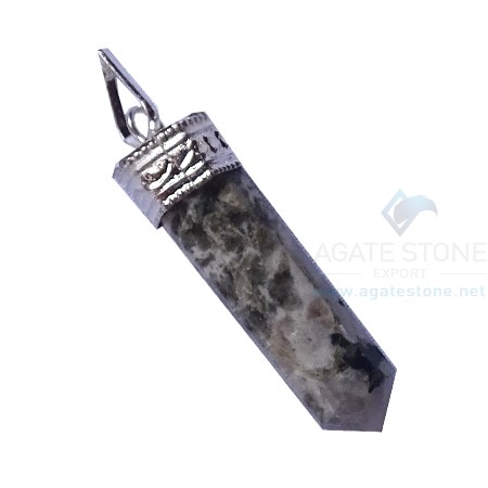 Rainbow Moonstone Cap Pencil Pendant Rainbow Moonstone Cap Pencil Pendant