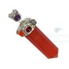 Red Carnelian Seven Chakra Collet Pendant