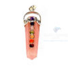 Rose Quartz Seven Chakra Bridge Pendant