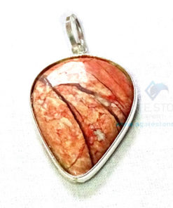 Uncut Gemstone Metal Coated Agate Stone Pendant-1