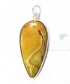 Uncut Gemstone Metal Coated Agate Stone Pendant-11