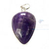 Uncut Gemstone Metal Coated Agate Stone Pendant-12