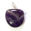 Uncut Gemstone Metal Coated Agate Stone Pendant-15
