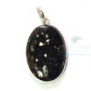 Uncut Gemstone Metal Coated Agate Stone Pendant-18