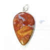 Uncut Gemstone Metal Coated Agate Stone Pendant-22