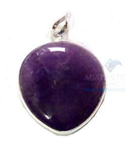 Uncut Gemstone Metal Coated Agate Stone Pendant-27