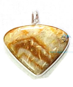 Uncut Gemstone Metal Coated Agate Stone Pendant-30