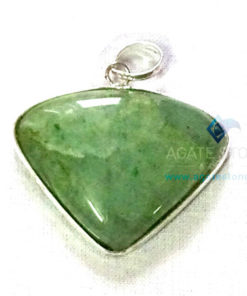Uncut Gemstone Metal Coated Agate Stone Pendant-31