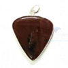 Uncut Gemstone Metal Coated Agate Stone Pendant-32