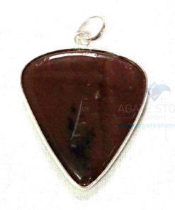 Uncut Gemstone Metal Coated Agate Stone Pendant-32