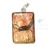 Uncut Gemstone Metal Coated Agate Stone Pendant-33