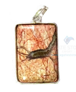 Uncut Gemstone Metal Coated Agate Stone Pendant-33