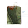 Uncut Gemstone Metal Coated Agate Stone Pendant-34