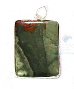 Uncut Gemstone Metal Coated Agate Stone Pendant-34