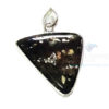 Uncut Gemstone Metal Coated Agate Stone Pendant-35