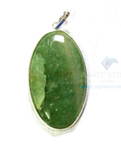 Uncut Gemstone Metal Coated Agate Stone Pendant-36