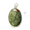 Uncut Gemstone Metal Coated Agate Stone Pendant-37