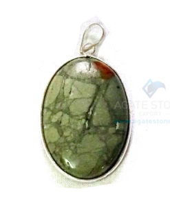 Uncut Gemstone Metal Coated Agate Stone Pendant-37
