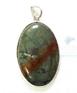 Uncut Gemstone Metal Coated Agate Stone Pendant-4