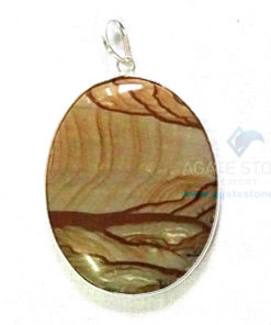 Uncut Gemstone Metal Coated Agate Stone Pendant-7
