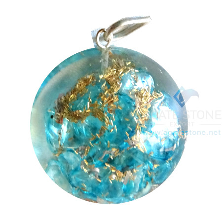 Orgone Dome Shaped Blue Onyx Pendant Orgone Dome Shaped Blue Onyx Pendant
