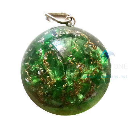 Orgone Dome Shaped Green Onyx Pendant Orgone Dome Shaped Green Onyx Pendant