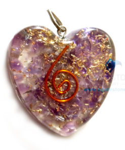 Orgone Heart Shaped Amethyst Pendant