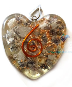 Orgone Heart Shaped Blue Aventurine Pendant