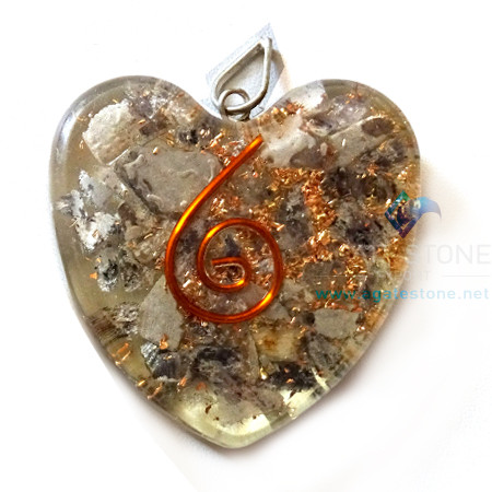 Orgone Heart Shaped Blue Aventurine Pendant Orgone Heart Shaped Blue Aventurine Pendant
