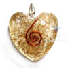 Orgone Heart Shaped Crystal Clear Quartz Pendant