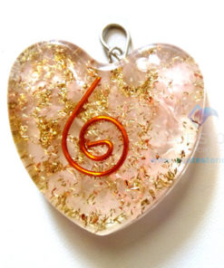 Orgone Heart Shaped Rose Quartz Pendant