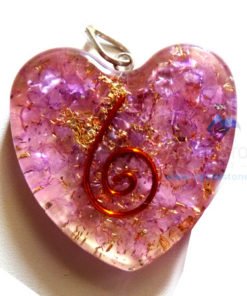 Orgone Heart Shaped Violet Onyx Pendant