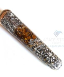 Orgone Tiger Eye Smooth Massage wands with Aluminium