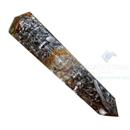 Orgonite Crystal Quartz Massage Obelisk with Aluminium Orgonite Crystal Quartz Massage Obelisk with Aluminium